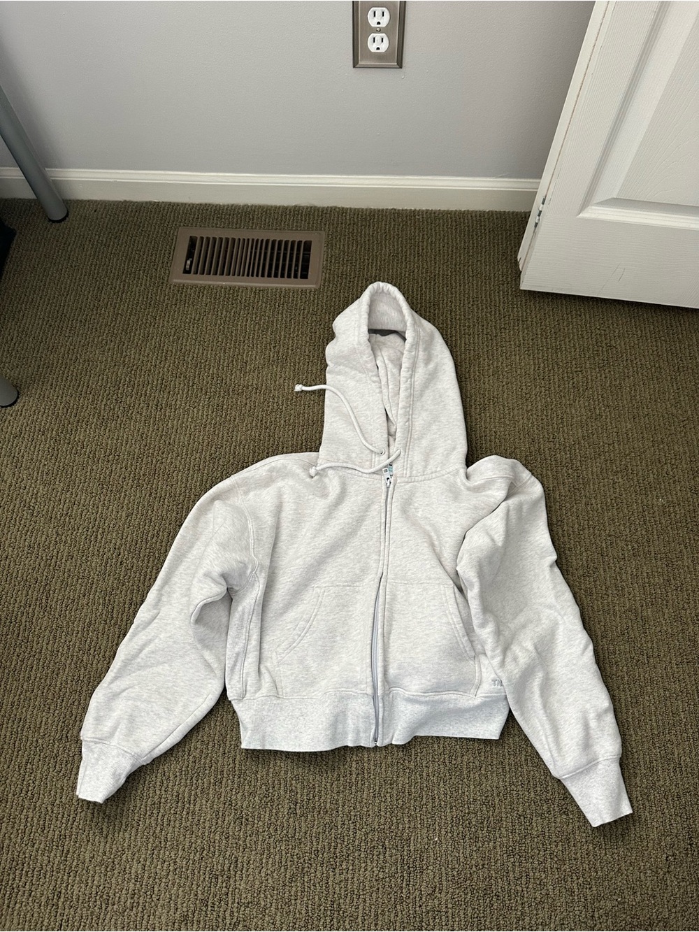 TNA Light Gray Full-Zip Hooded Jacket